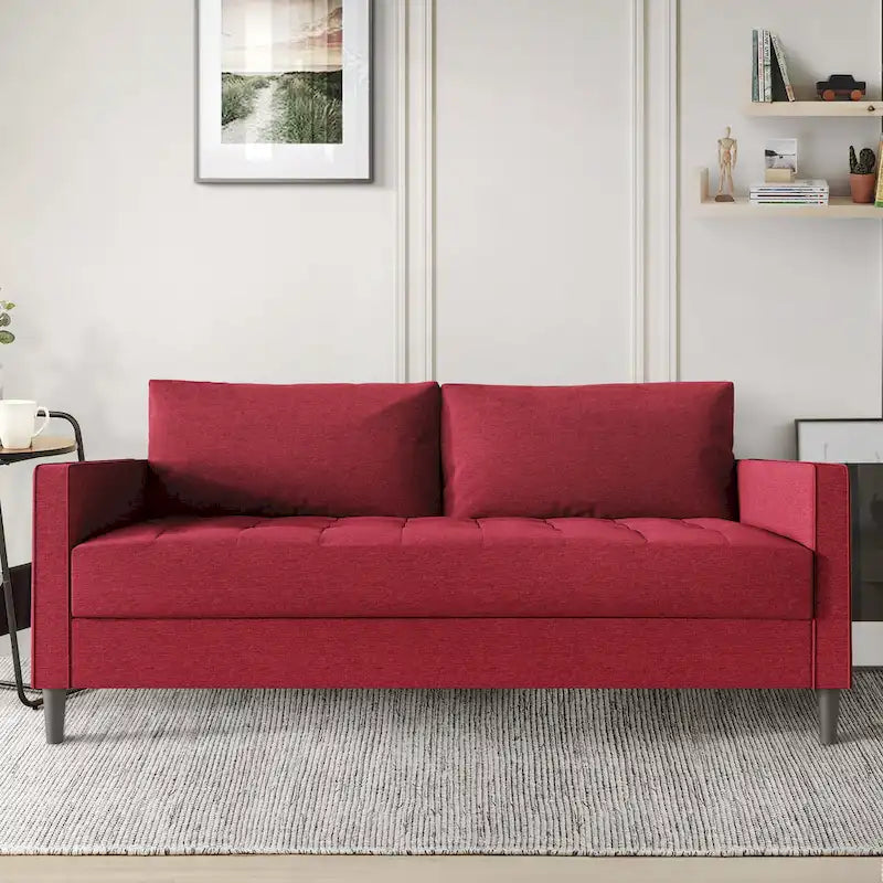 CraftPorch Contemporary Minimalist Linen Upholstered 3-Piece Living Room Set
