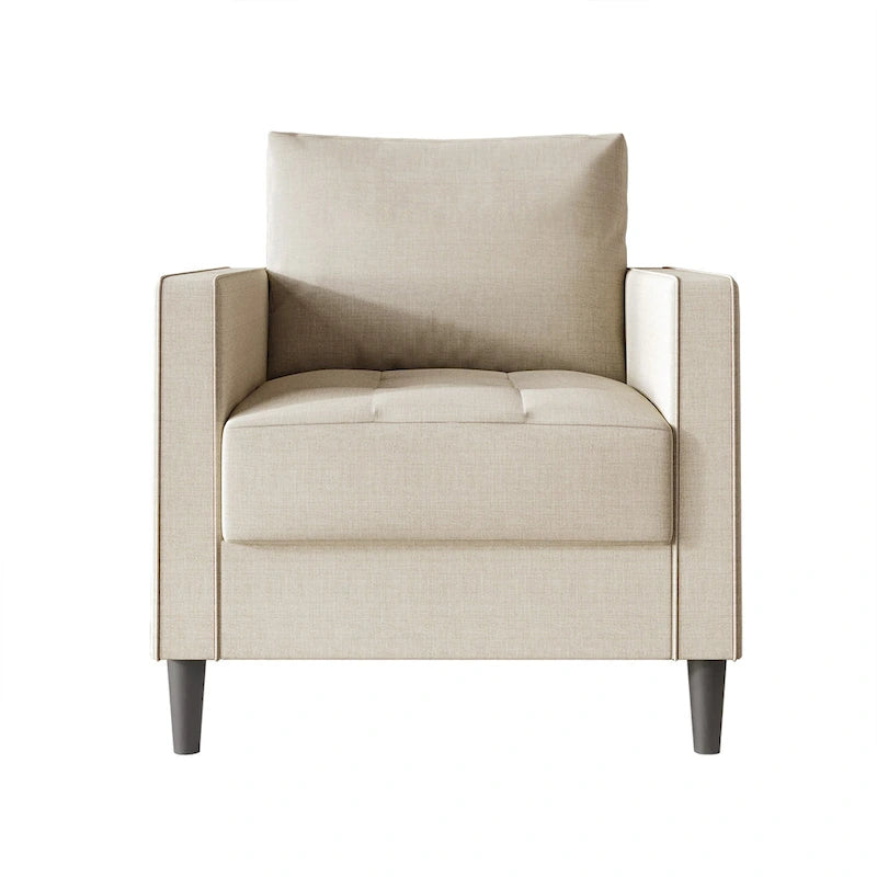 CraftPorch Contemporary Minimalist Linen Upholstered 3-Piece Living Room Set