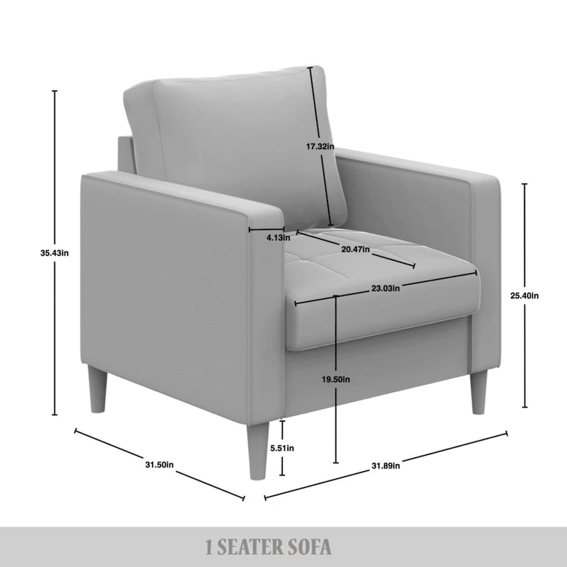 CraftPorch Contemporary Minimalist Linen Upholstered 3-Piece Living Room Set
