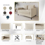 CraftPorch Contemporary Minimalist Linen Upholstered 3-Piece Living Room Set