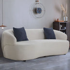 86.61in 3 Seater Modern Curved Upholstered Fabric Sofa Courch