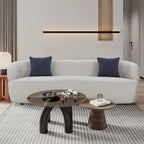 86.61in 3 Seater Modern Curved Upholstered Fabric Sofa Courch