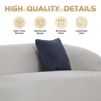 86.61in 3 Seater Modern Curved Upholstered Fabric Sofa Courch