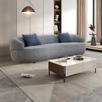 86.61in 3 Seater Modern Curved Upholstered Fabric Sofa Courch