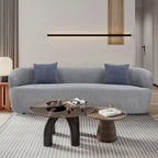 86.61in 3 Seater Modern Curved Upholstered Fabric Sofa Courch