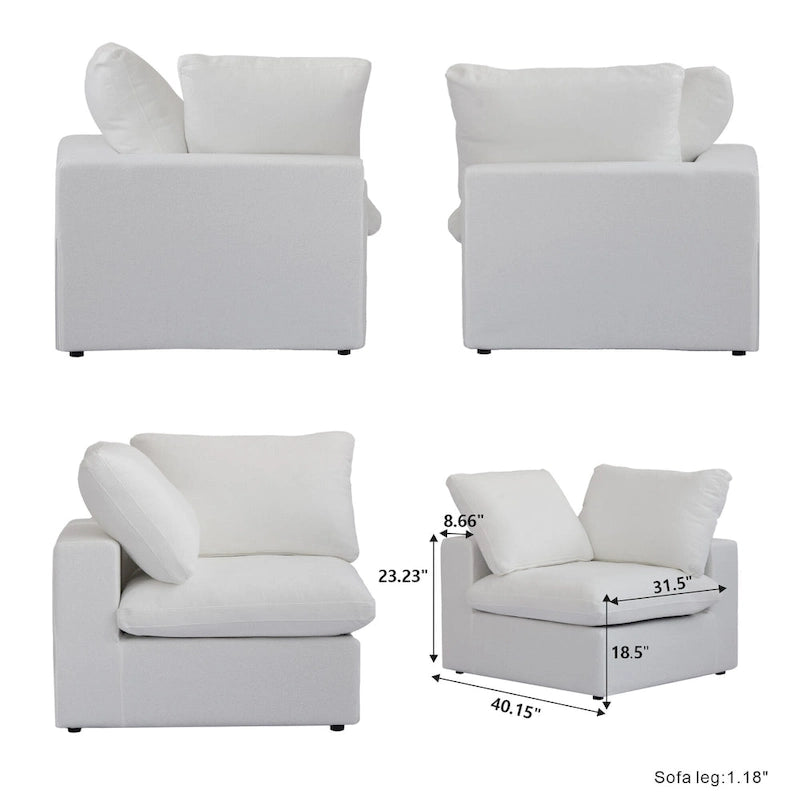 4-Seater Modular Sectional Couches for Living Room, Modern Modular Convertible Sofa Couch
