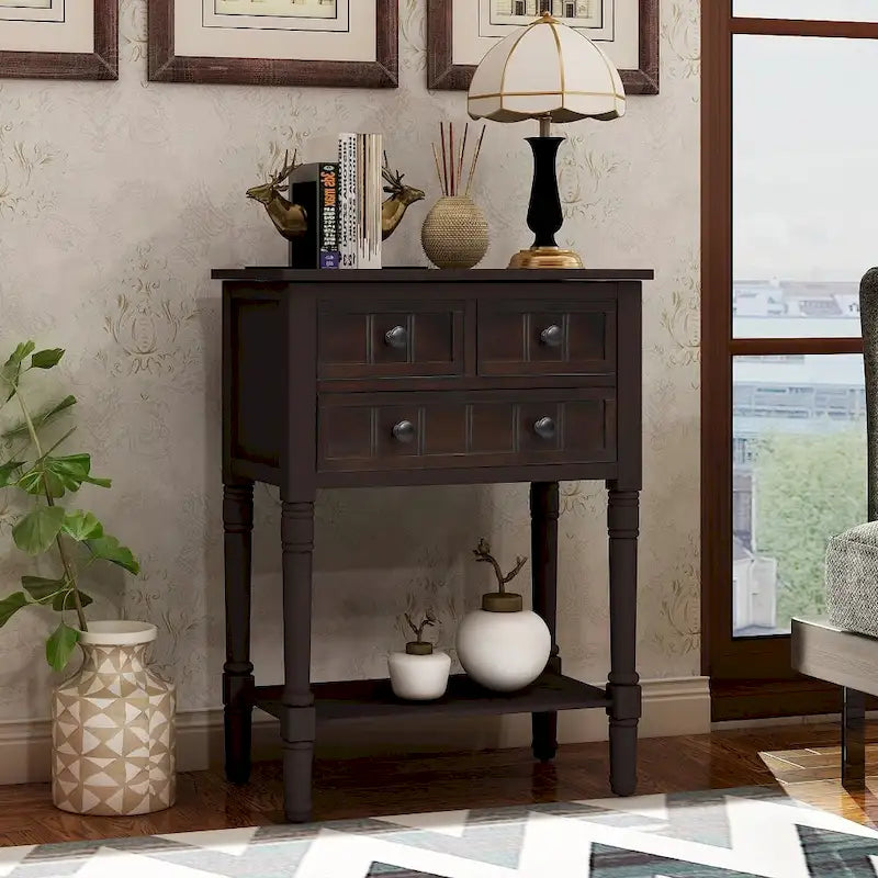 Colby 3-drawer Console Table with Bottom Shelf