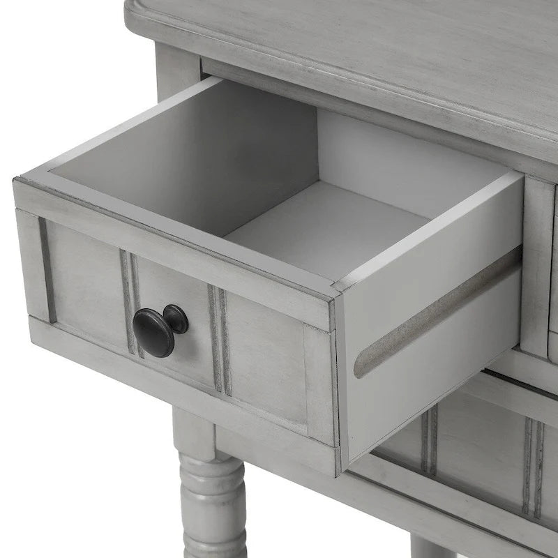 Consolle Colby a 3 cassetti con ripiano inferiore