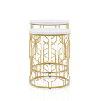 Quarn Modern 16-inch Steel Round 2-Piece Nesting Tables Set by Furniture of America