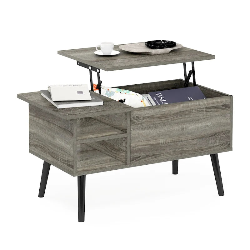 Furinno Jensen Lift Top Coffee Table With Wooden Leg