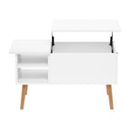 Furinno Jensen Lift Top Coffee Table With Wooden Leg
