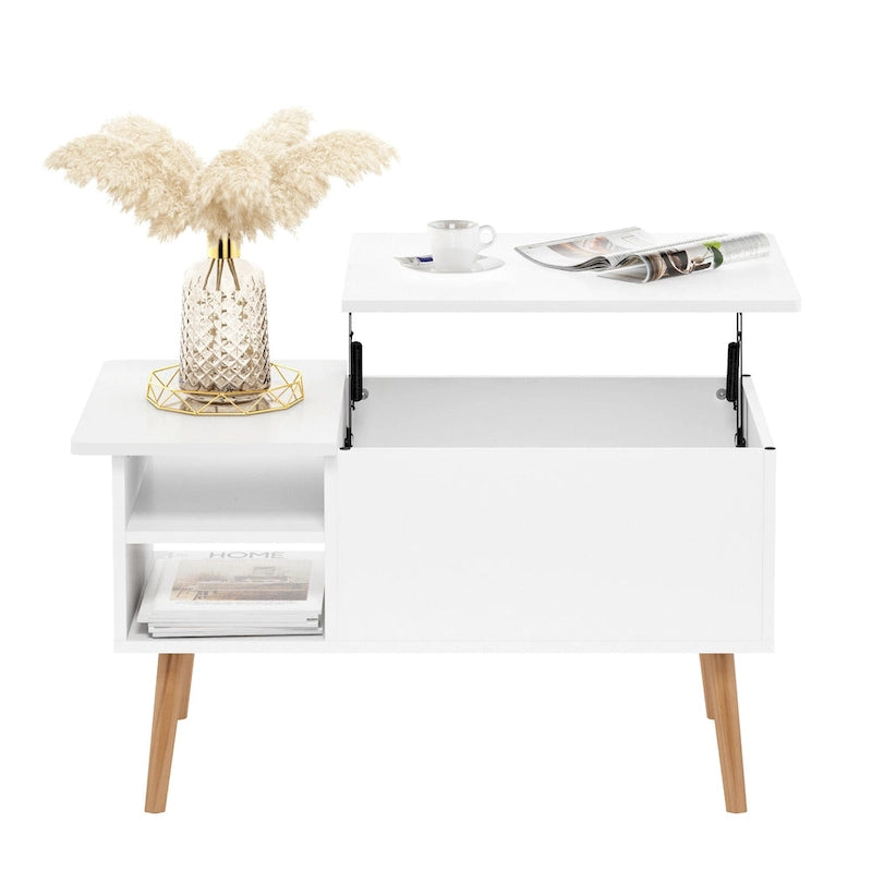 Furinno Jensen Lift Top Coffee Table With Wooden Leg