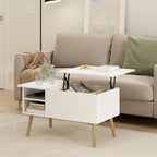 Furinno Jensen Lift Top Coffee Table With Wooden Leg