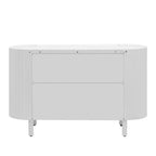 White Curved Sideboard with Adjustable Shelves