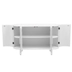 White Curved Sideboard with Adjustable Shelves