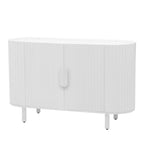 White Curved Sideboard with Adjustable Shelves