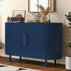 White Curved Sideboard with Adjustable Shelves