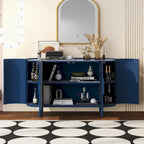 White Curved Sideboard with Adjustable Shelves
