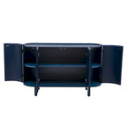 White Curved Sideboard with Adjustable Shelves