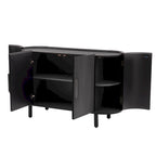 White Curved Sideboard with Adjustable Shelves