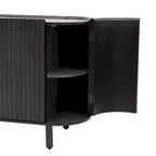 White Curved Sideboard with Adjustable Shelves