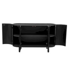 White Curved Sideboard with Adjustable Shelves