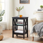 Javlergo Modern 3 Piece Coffee Table Set for Living Room Include Wood Coffee Table and End Table Set of 2