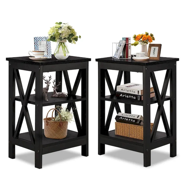 Javlergo Modern 3 Piece Coffee Table Set for Living Room Include Wood Coffee Table and End Table Set of 2