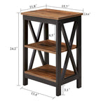 Javlergo Modern 3 Piece Coffee Table Set for Living Room Include Wood Coffee Table and End Table Set of 2