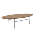 Rossmore Modern Oval Accent Coffee Table with White Powder Coated Steel Frame for Home Office Living Room Bedroom