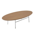 Rossmore Modern Oval Accent Coffee Table with White Powder Coated Steel Frame for Home Office Living Room Bedroom