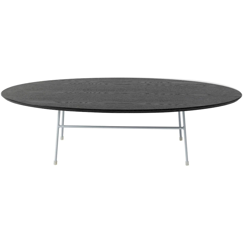 Rossmore Modern Oval Accent Coffee Table with White Powder Coated Steel Frame for Home Office Living Room Bedroom