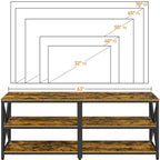 Yaheetech Vintage Wood 3-Tier Console Table TV Stand for TV up to 70