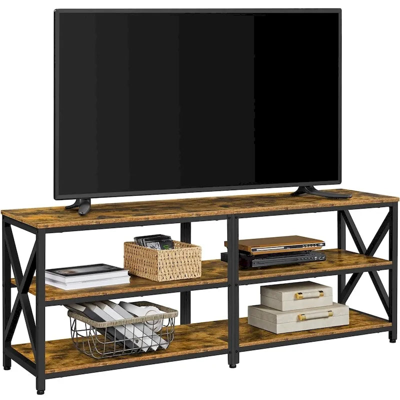 Yaheetech Vintage Wood 3-Tier Console Table TV Stand for TV up to 70
