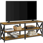 Yaheetech Vintage Wood 3-Tier Console Table TV Stand for TV up to 70