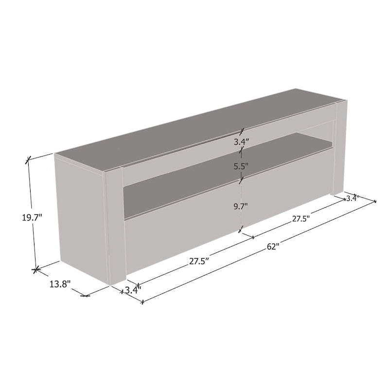 Milano Classic Modern 16-color LED 63-inch TV Stand