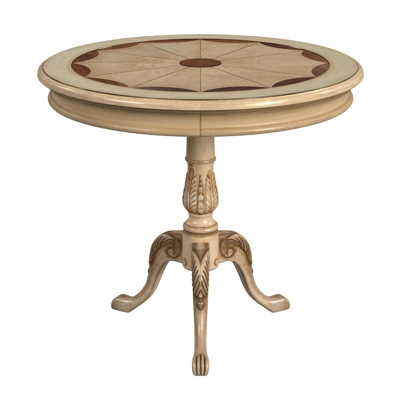 Butler Traditional Round Wooden Pedestal Table in Plantation Cherry Finish - Dark Brown