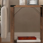 2-Tier Side Table with Metal Side Braces and Corner Caps