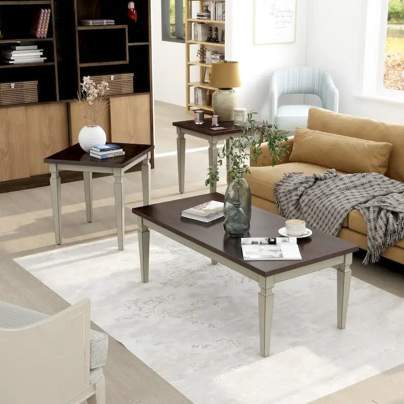 Nomara French Country 48-inch Solid Wood 3-Piece Coffee Table Set by Furniture of America