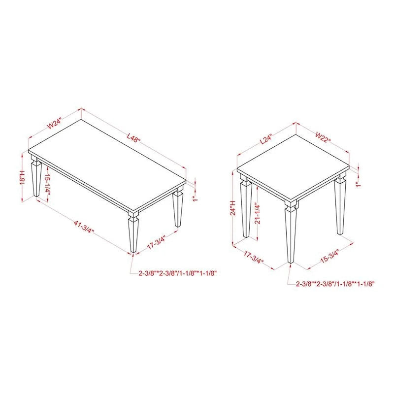 Nomara French Country 48-inch Solid Wood 3-Piece Coffee Table Set by Furniture of America