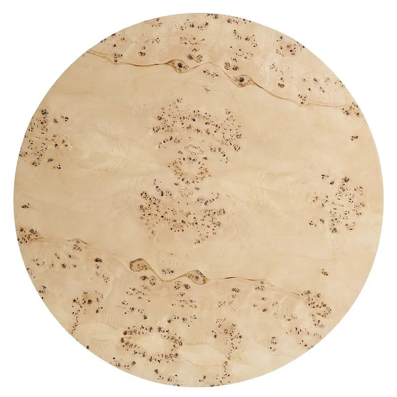 Mid-Century Burl Wood Round Coffee Table