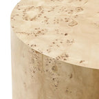 Mid-Century Burl Wood Round Coffee Table