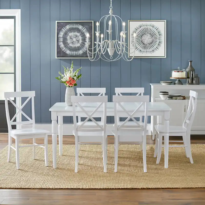 Set da pranzo con schienale a croce Albury a 7 pezzi Simple Living
