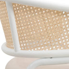 Ervilla Modern Stylish Side Chair with Rattan Back and White Steel Legs for Dining Room & Kitchen