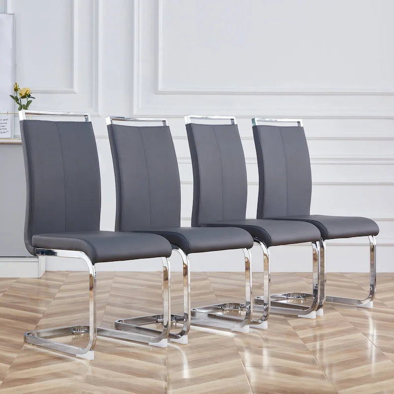 Sedie da pranzo moderne in similpelle PU set da 4