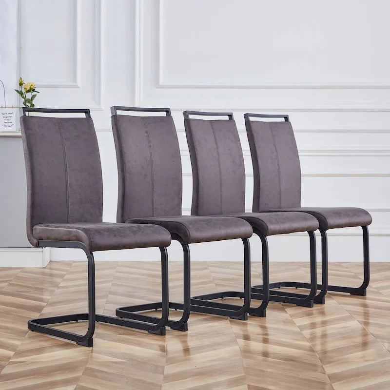 Sedie da pranzo moderne in similpelle PU set da 4