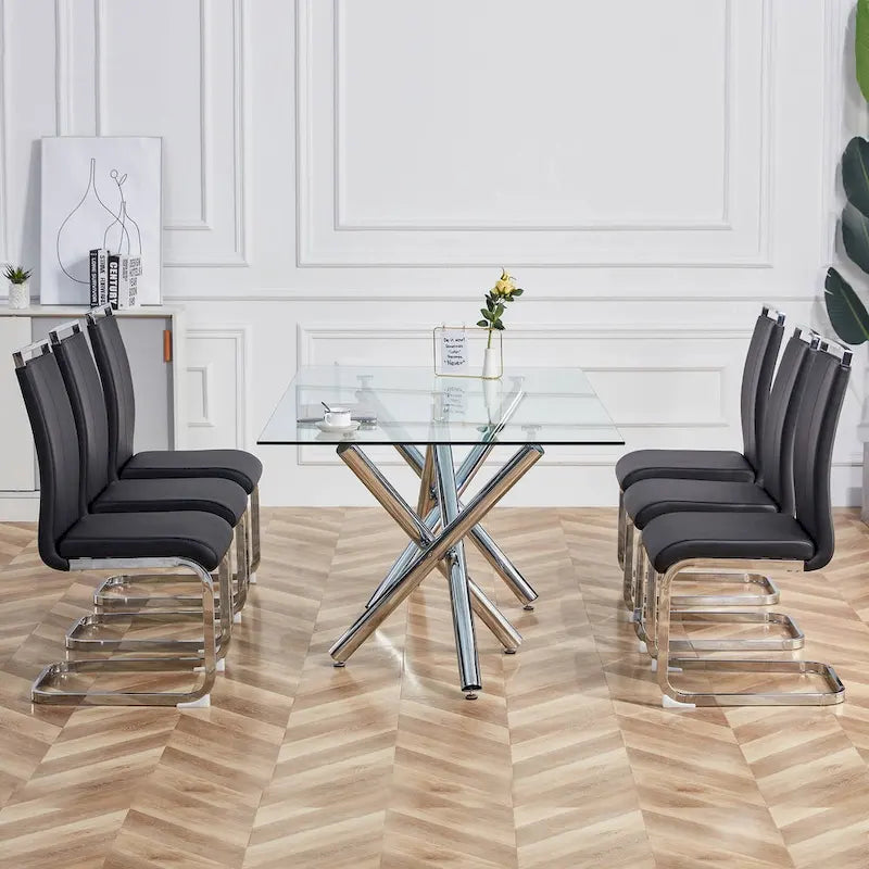 Modern Dining Chairs PU Faux Leather set of 4
