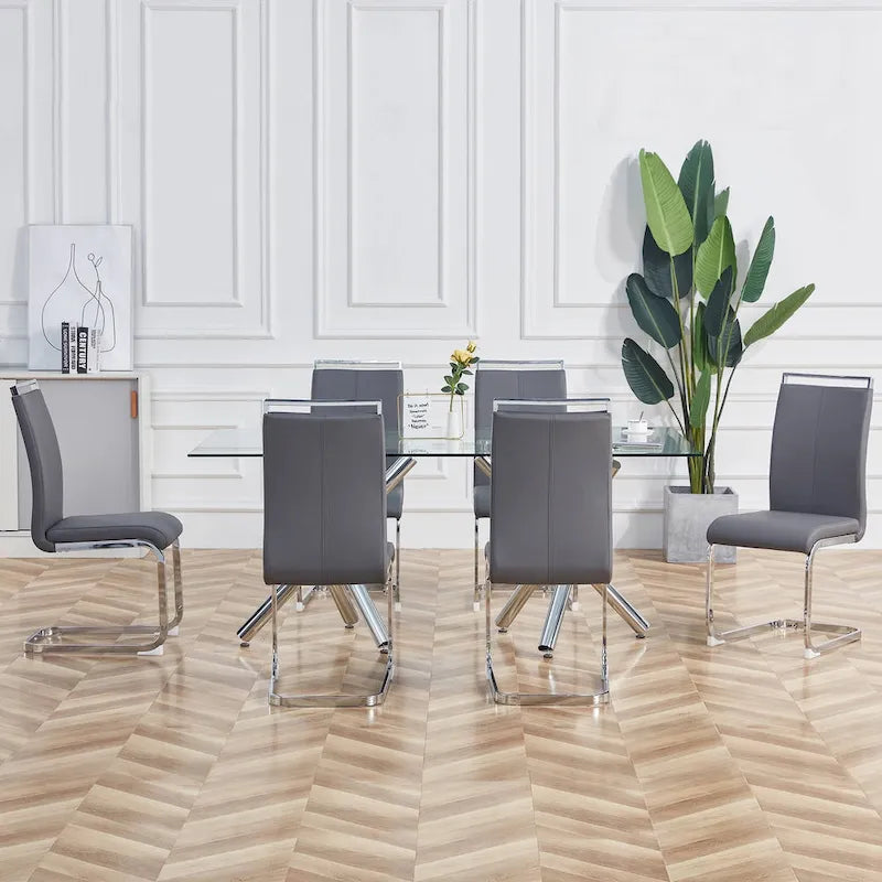 Modern Dining Chairs PU Faux Leather set of 4