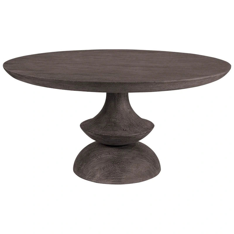 Tavolo da pranzo rotondo Crossman in legno massello grigio