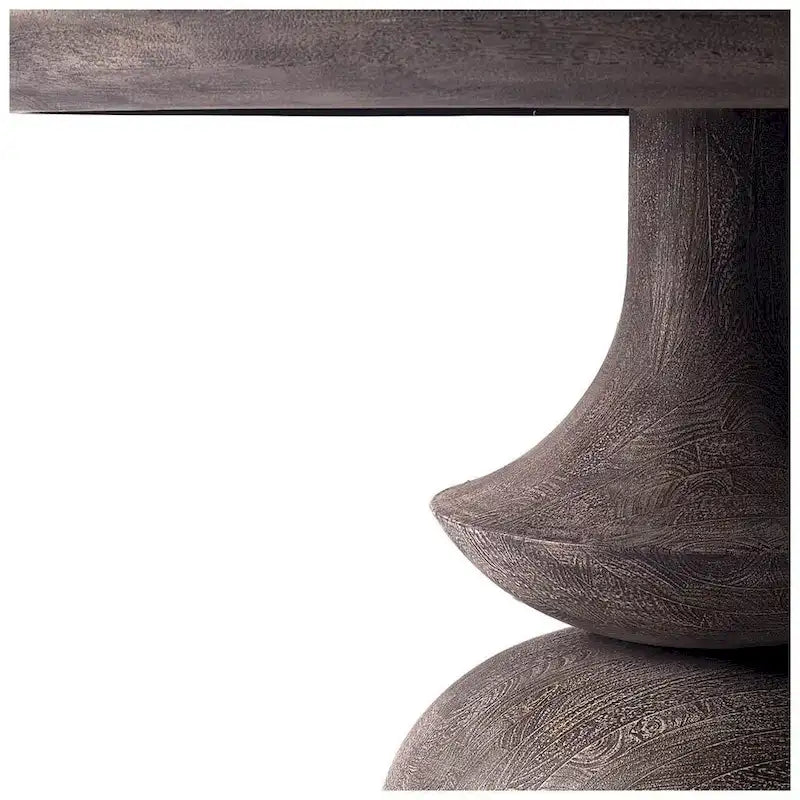 Tavolo da pranzo rotondo Crossman in legno massello grigio